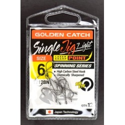 Гачки для лову риби, GC Single Jig Light 1212, 12шт/уп, колір BN, №6